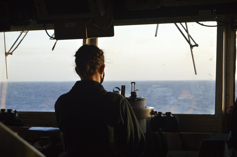 USS Lake Champlain stands the watch in the Philippine Sea