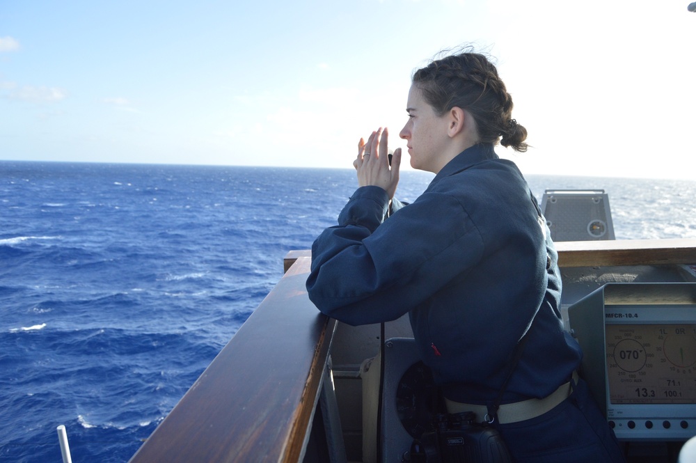 USS Lake Champlain stands the watch in the Philippine Sea