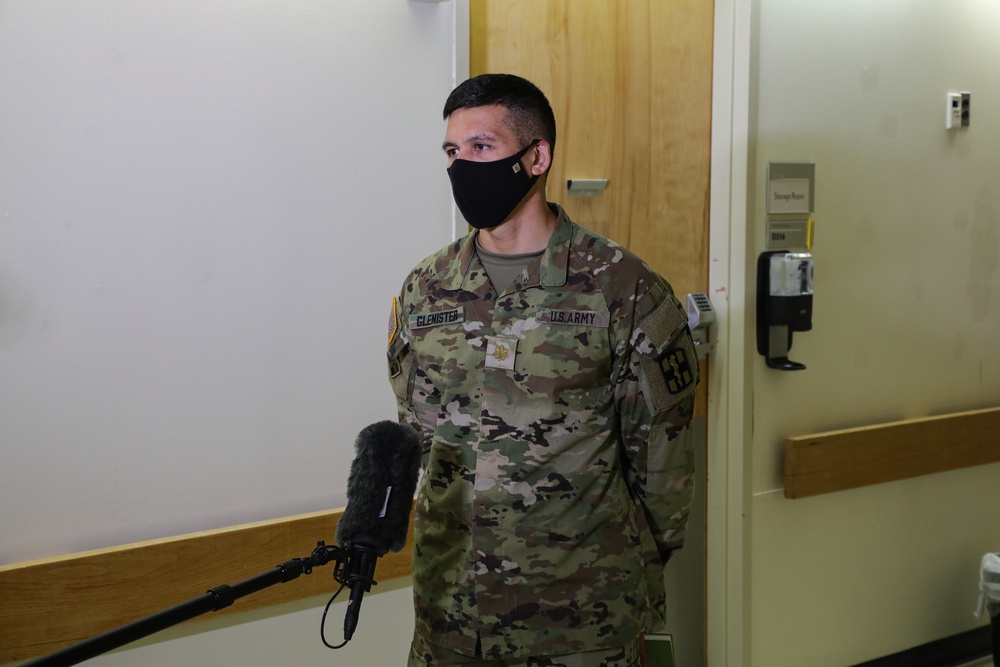 Brig. Gen. Timothy Coakley visits University Hospital in Newark, New Jersey.