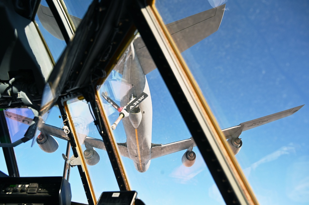 HC-130J Combat King II receives and refuels AOR mission