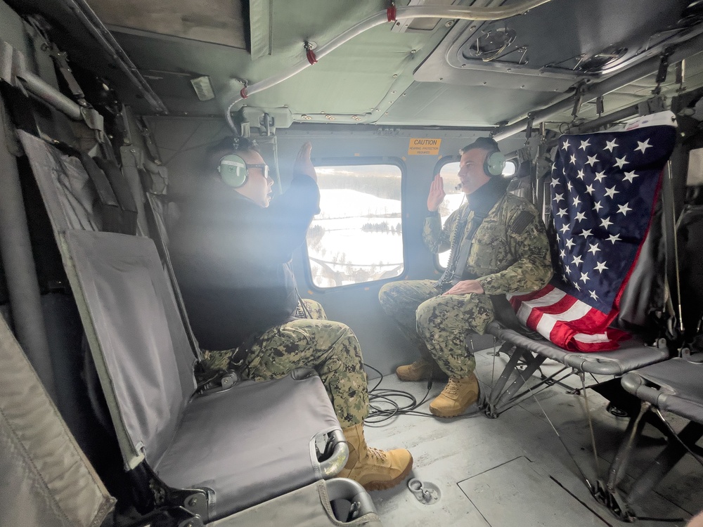 Naval Militia Sailor Reenlists at 600 Feet