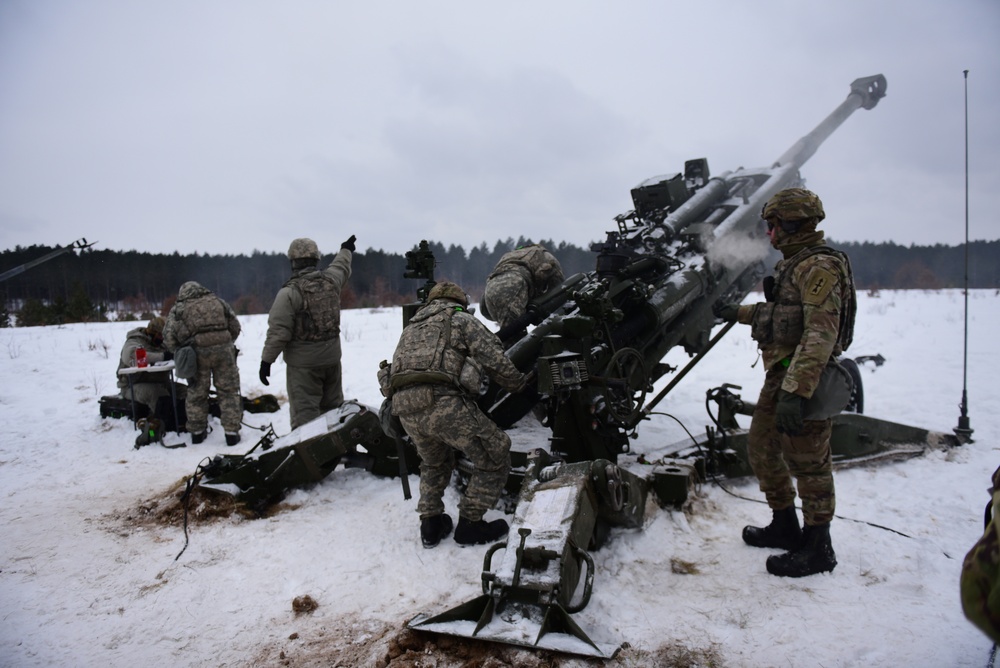 Howitzer cannon crew fire mission