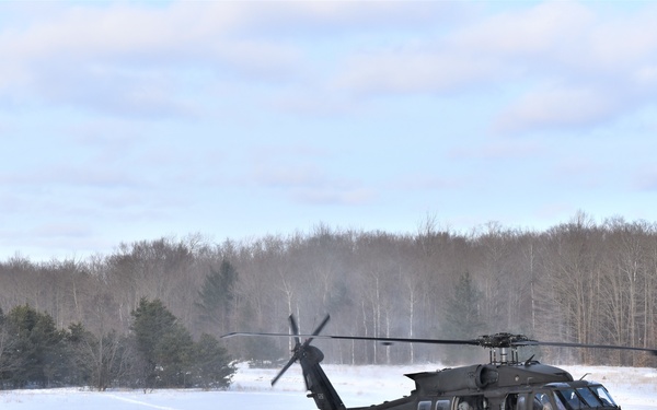 Fire Observers receive an airlift home after a long cold day