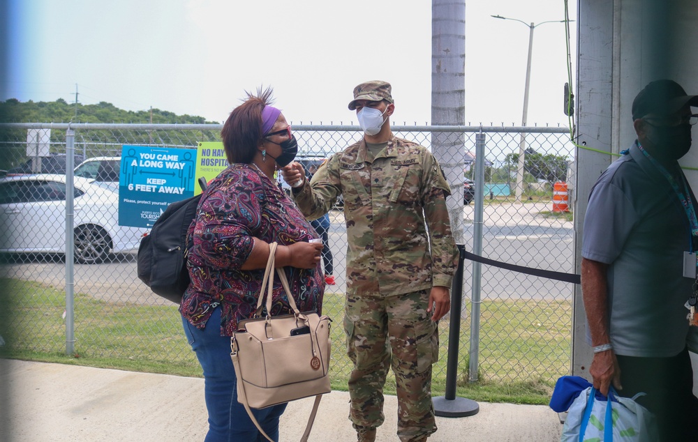 JTF-PR vaccination and screening operations at Ceiba's Airport and Seaport