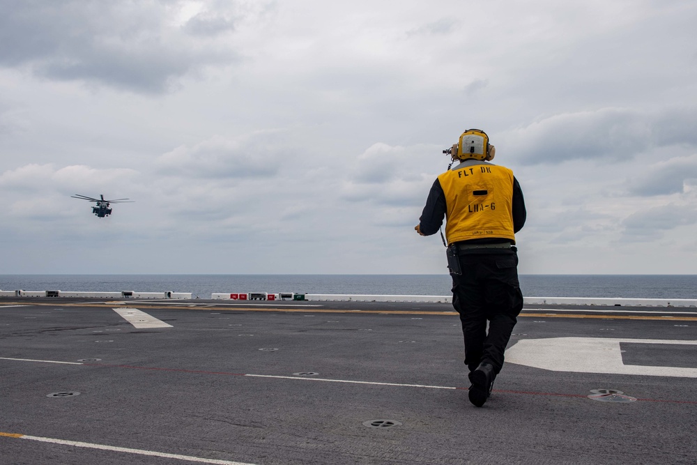 USS America (LHA 6) Conducts Flight Operations