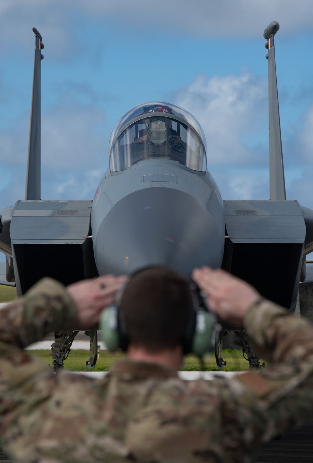 Kadena F-15s  arrive in Guam for Cope North 22