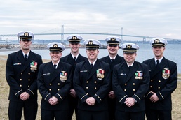 220125-N-TE695-0002 NEWPORT, R.I. (Jan. 25, 2022) First Warrant Officer Aerial Vehicle Operators Graduate from Officer Candidate School