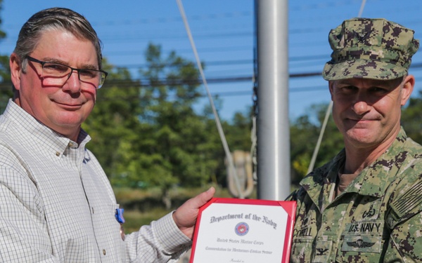 Stuart White Receives a Marine Corps Commendation for Meritorious Civilian Service