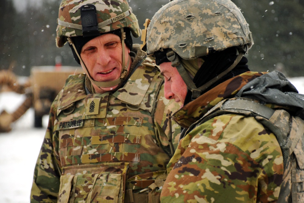 Command Sgt. Maj. Patrouille Conducts a Battlefield Circulation Visit