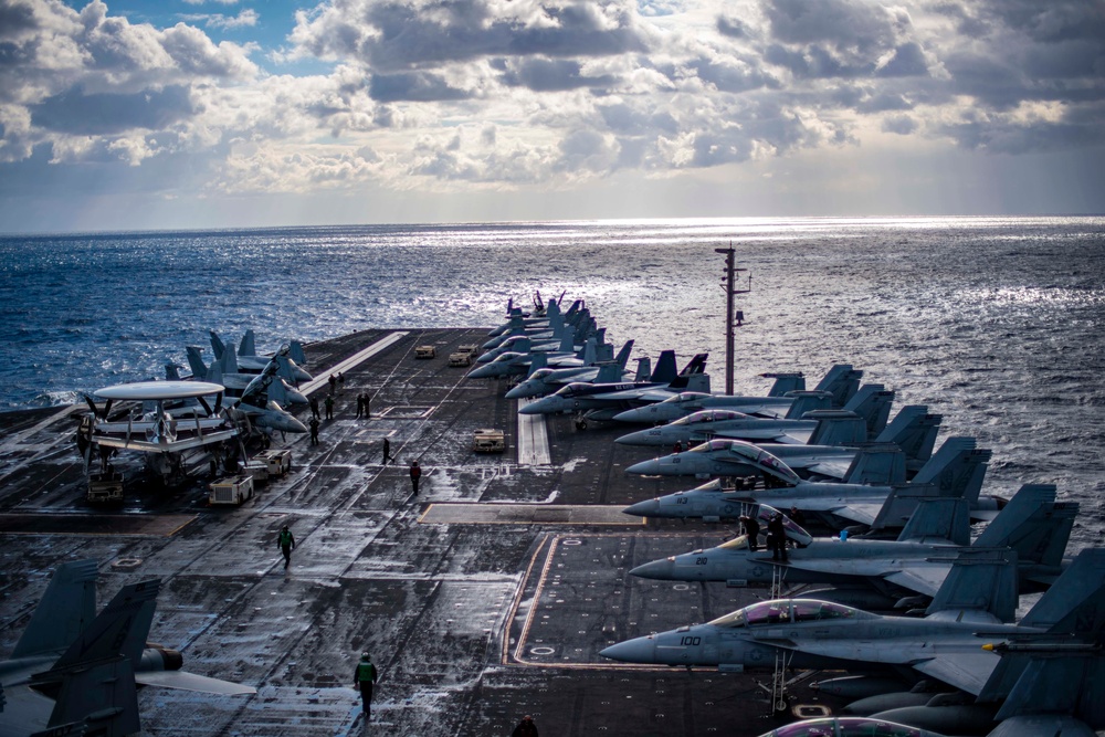 The Harry S. Truman Carrier Strike Group is on a scheduled deployment in the U.S. Sixth Fleet area of operations in support of naval operations to maintain maritime stability and security.