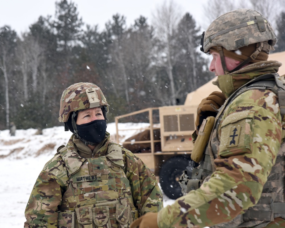 Brig. Gen. Mathews and Command Sgt. Maj. Patrouille Conduct a Battlefield Circulation Visit