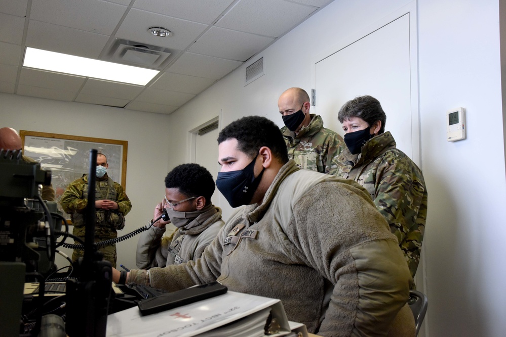 Brig. Gen. Mathews and Command Sgt. Maj. Patrouille Conduct a Battlefield Circulation Visit