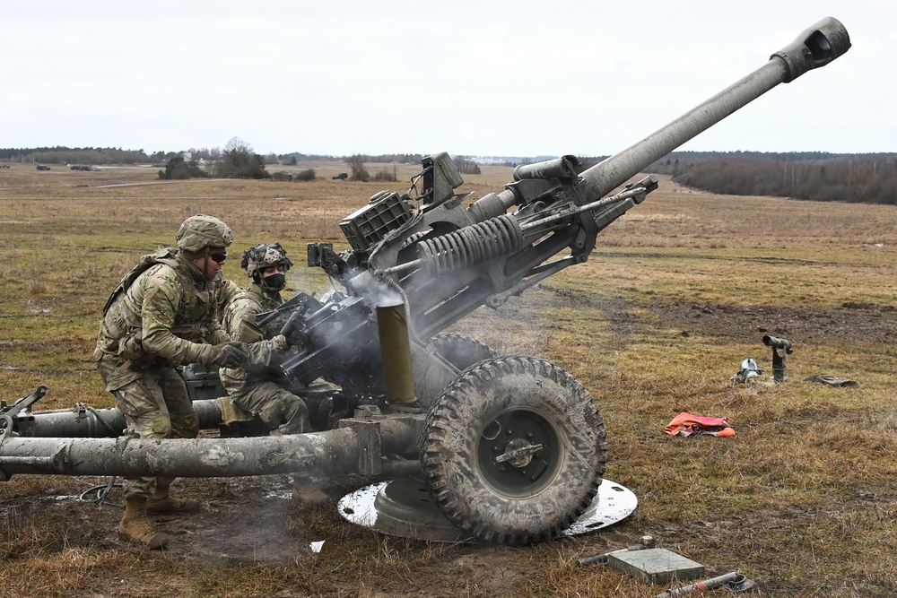 4-319th AFAR, 173rd AB live fire with M119 howitzers