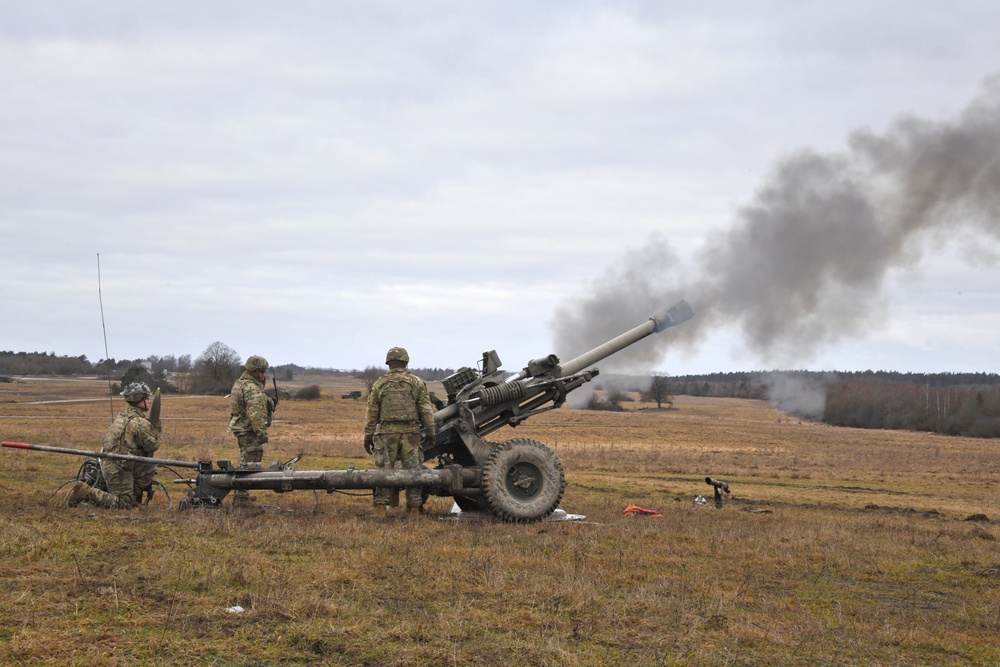 4-319th AFAR, 173rd AB live fire with M119 howitzers
