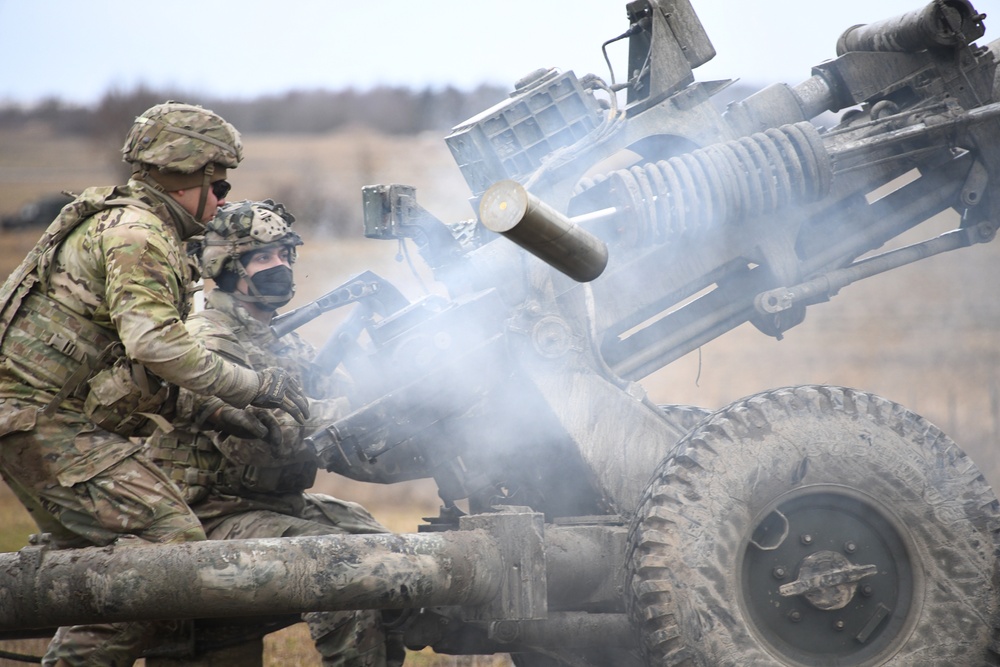 4-319th AFAR, 173rd AB live fire with M119 howitzers