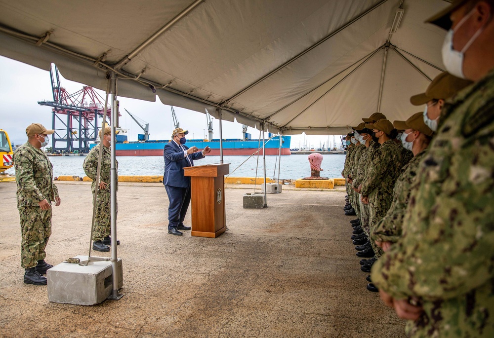 The Secretary of the Navy Visits USS Milwaukee