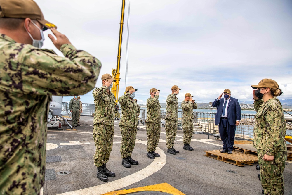 The Secretary of the Navy Visits USS Milwaukee