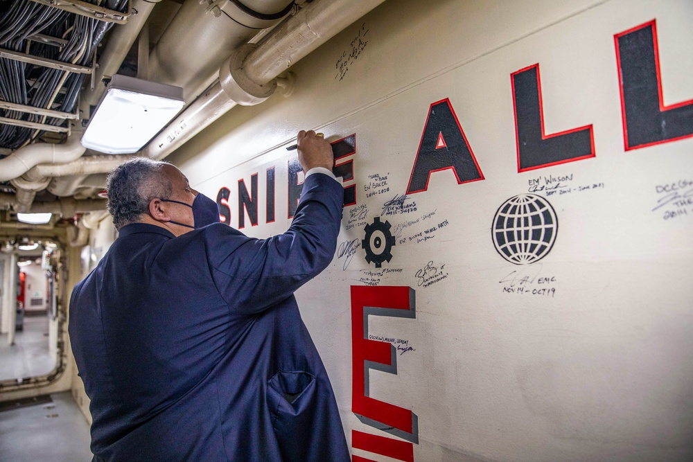 The Secretary of the Navy Visits USS Milwaukee