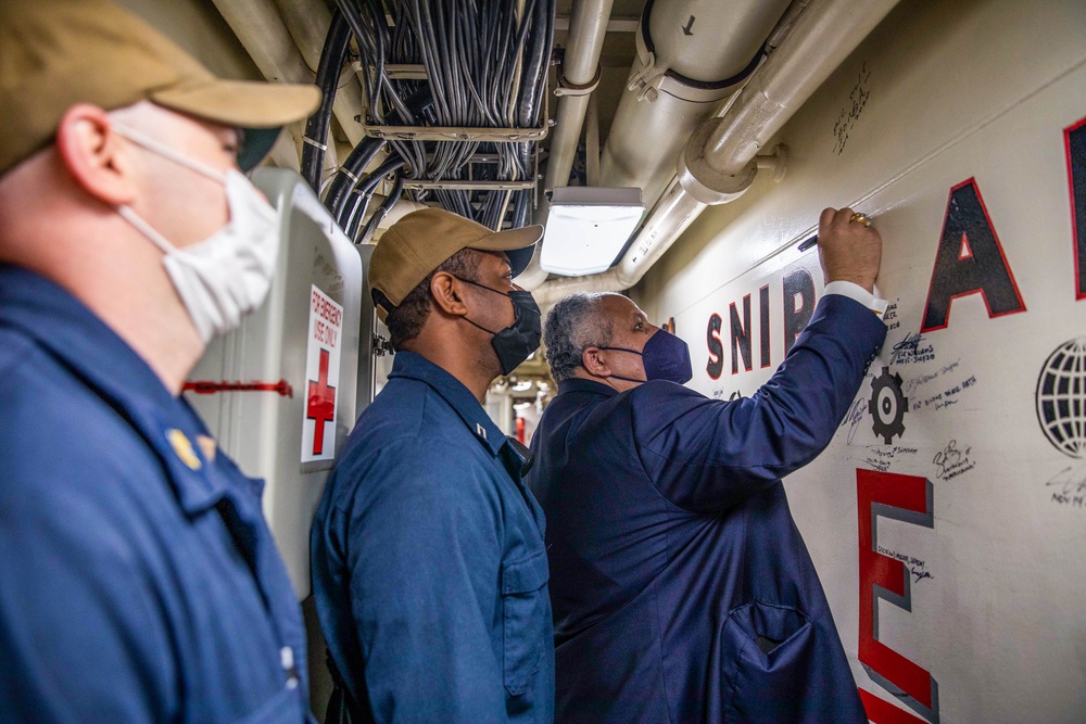 The Secretary of the Navy Visits USS Milwaukee