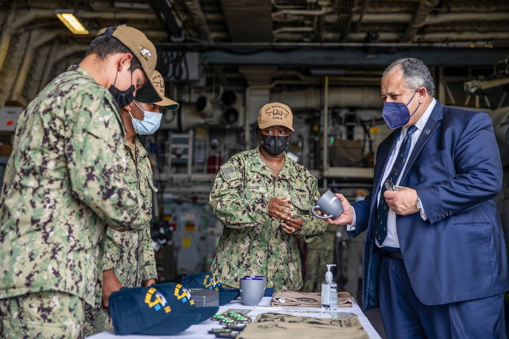 The Secretary of the Navy Visits USS Milwaukee