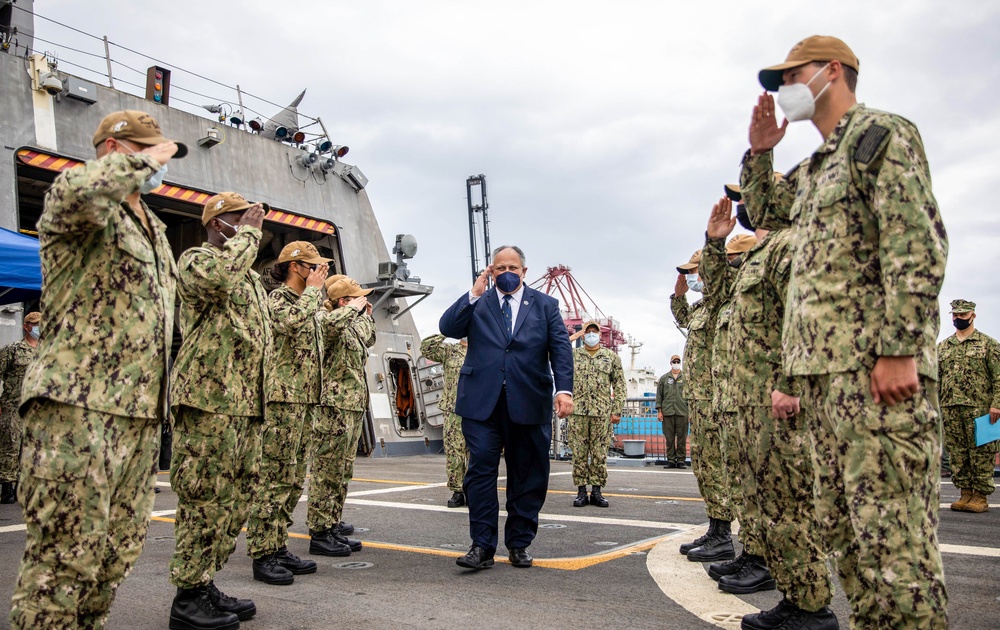 The Secretary of the Navy Visits USS Milwaukee