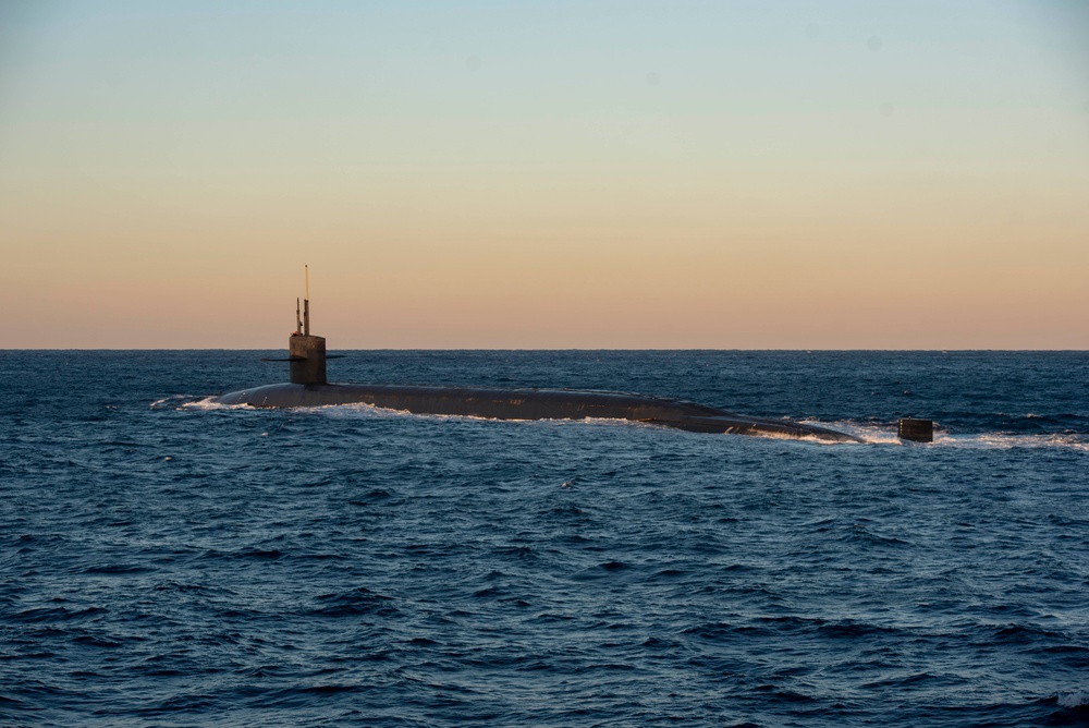 USS Wyoming (SSBN 742) Executes an Exchange of Command and Crews at Sea