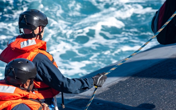 USS Wyoming (SSBN 742) Executes an Exchange of Command and Crews at Sea