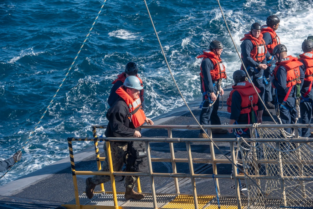 USS Wyoming (SSBN 742) Executes an Exchange of Command and Crews at Sea