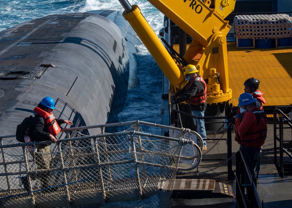 USS Wyoming (SSBN 742) Executes an Exchange of Command and Crews at Sea