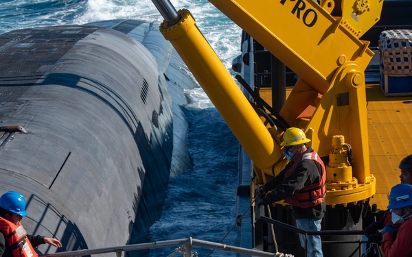 USS Wyoming (SSBN 742) Executes an Exchange of Command and Crews at Sea