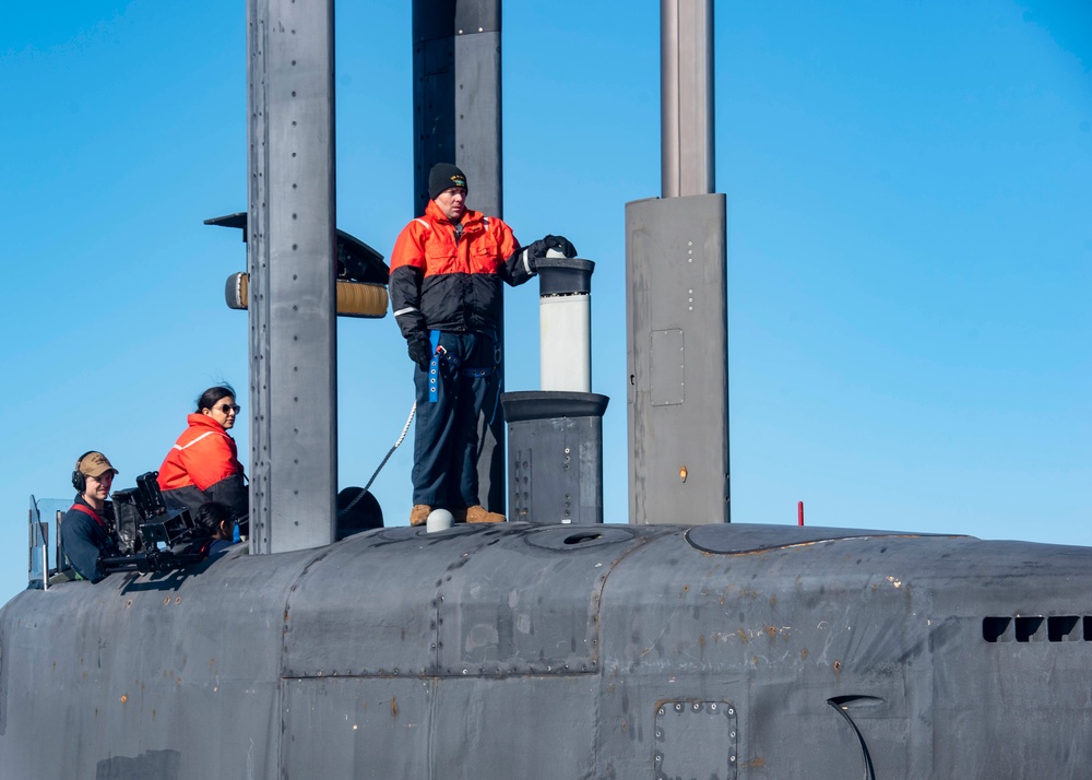 USS Wyoming (SSBN 742) Executes an Exchange of Command and Crews at Sea