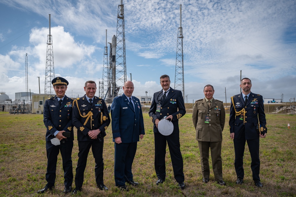 Space Launch Delta 45 Welcomes Italian Military Leaders for COSMO-SkyMed Launch