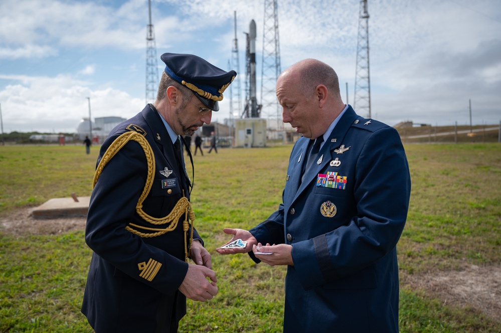 Space Launch Delta 45 Welcomes Italian Military Leaders for COSMO-SkyMed Launch