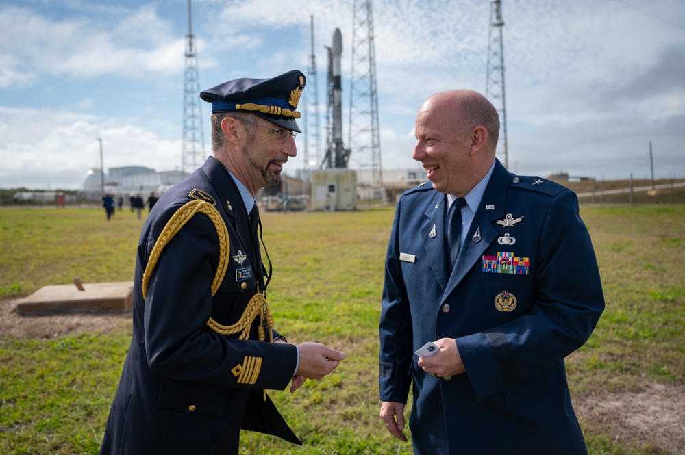 Space Launch Delta 45 Welcomes Italian Military Leaders for COSMO-SkyMed Launch