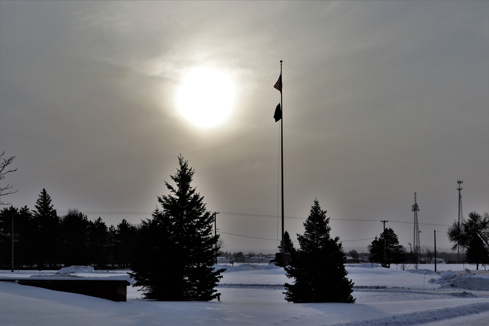 American Flag and Fort McCoy