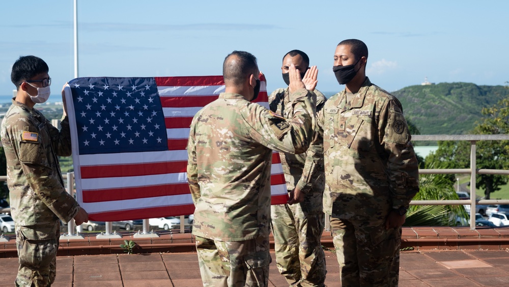 Staff Sgt. Lynn T. Forth Jr. re-enlistment ceremony