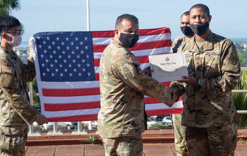 Staff Sgt. Lynn T. Forth Jr. re-enlistment ceremony