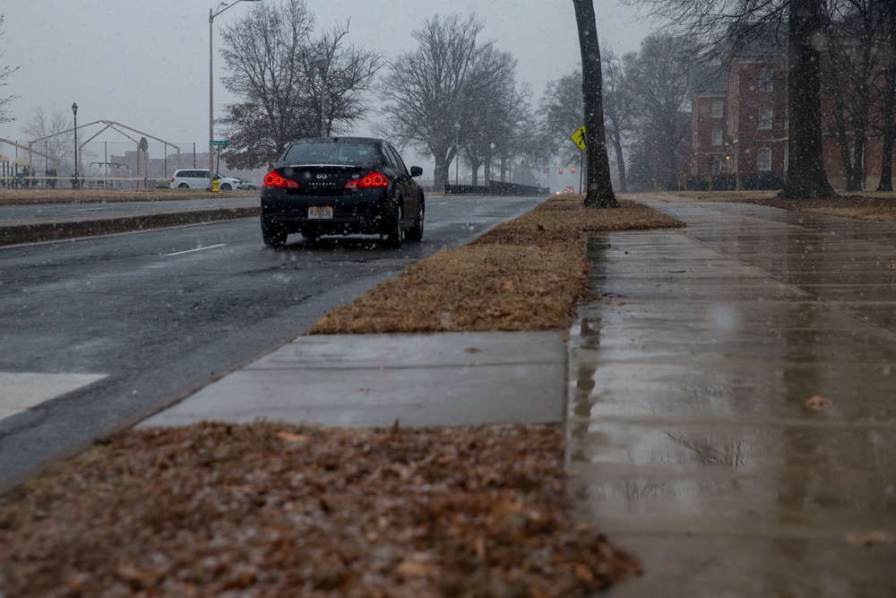 Snowfall on Marine Corps Base Quantico