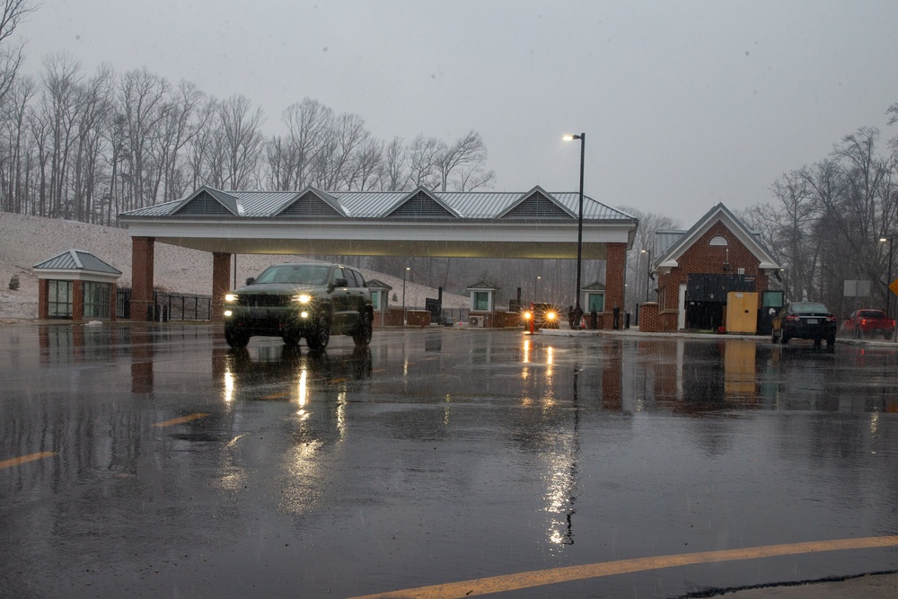 Snowfall on Marine Corps Base Quantico