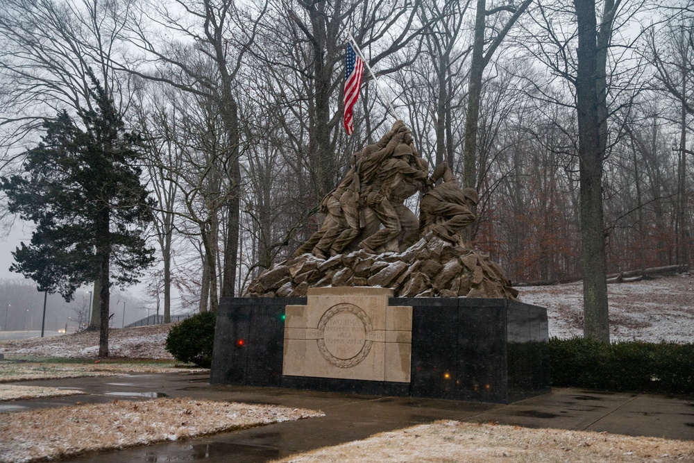 Snowfall on Marine Corps Base Quantico