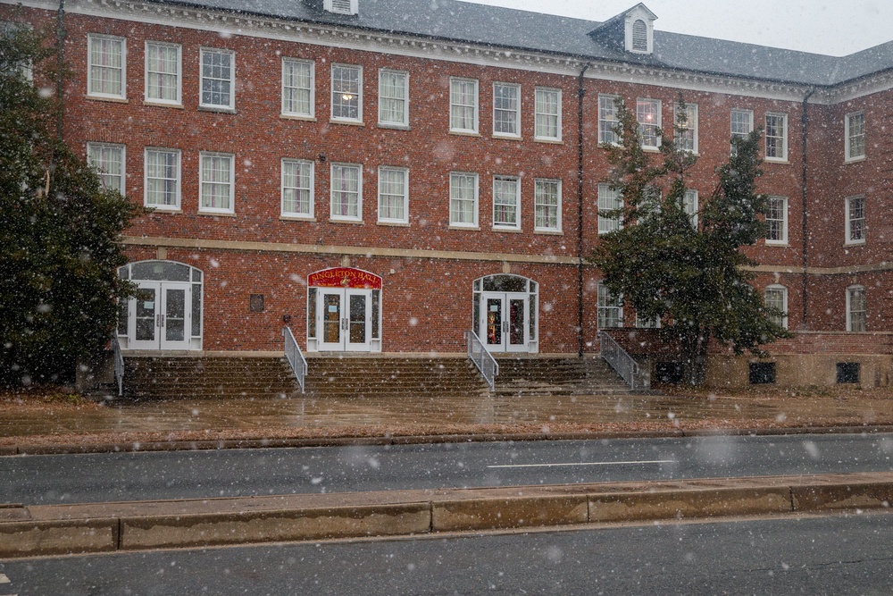 Snowfall on Marine Corps Base Quantico