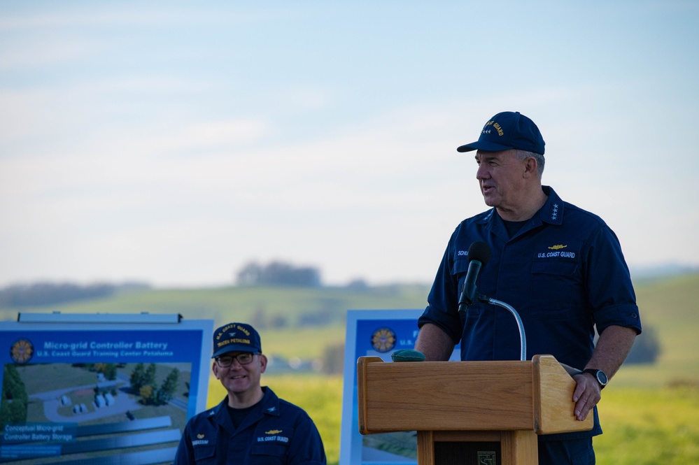 Coast Guard holds ground breaking ceremony for ceremony for a new renewable energy microgrid.
