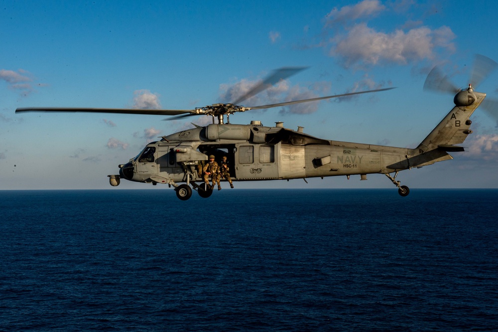 The Harry S. Truman Carrier Strike Group is on a scheduled deployment in the U.S. Sixth Fleet area of operations in support of naval operations to maintain maritime stability and security.