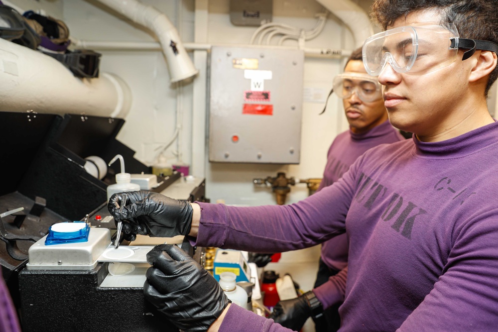 Abraham Lincoln Sailors test fuel