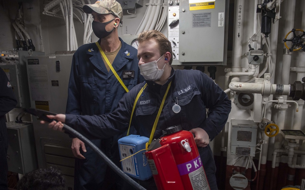 USS America Conducts Damage Contol Drill
