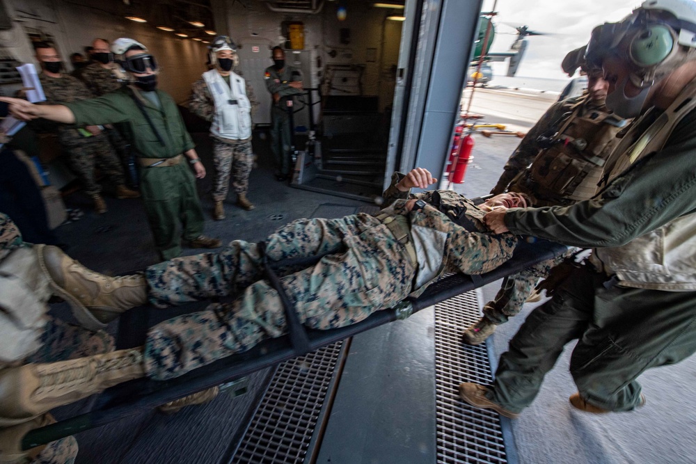 USS America conducts a mass casualty drill.