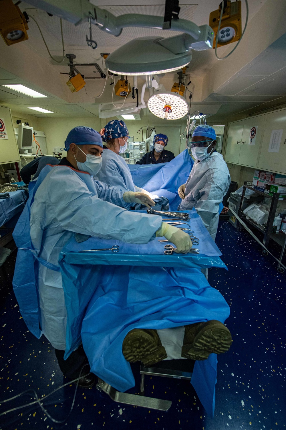 USS America conducts a mass casualty drill.