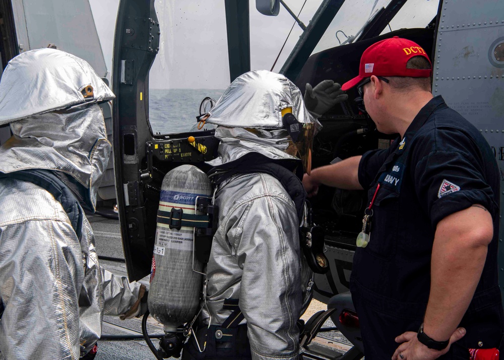 Gridley conducts a firefighting drill