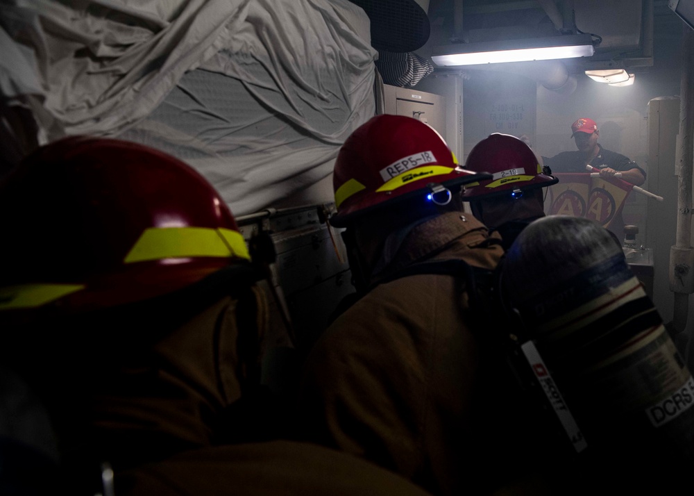 Gridley conducts a firefighting drill