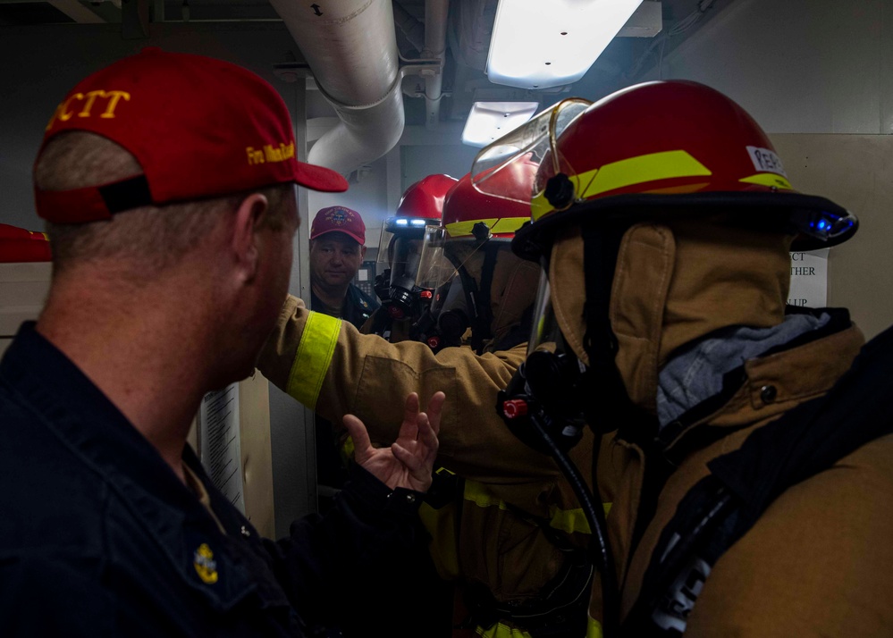 Gridley conducts a firefighting drill